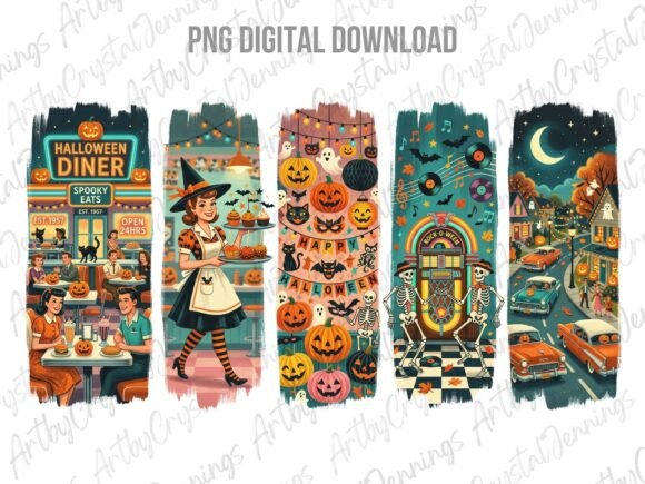 Download Retro Halloween Diner Brushstroke PNG - Diner Collection