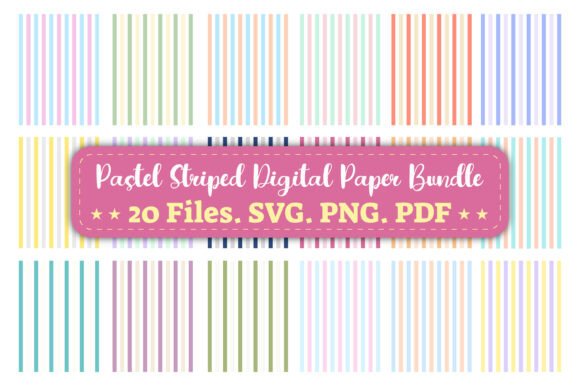 Download Pastel Striped Digital Paper Bundle - Digital Collection