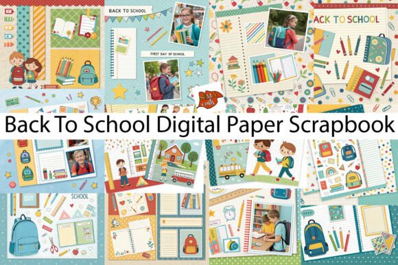 Download Back to School Digital Paper Scrapbook - Digital Collection