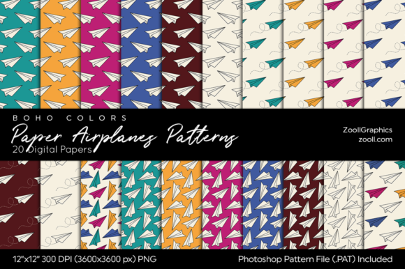 Download Paper Airplanes Boho Digital Papers - Digital Collection