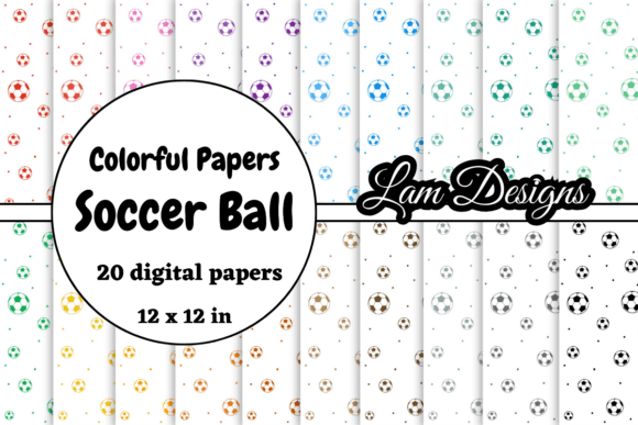 Download Hand-drawn Soccer Ball Digital Papers - Digital Collection