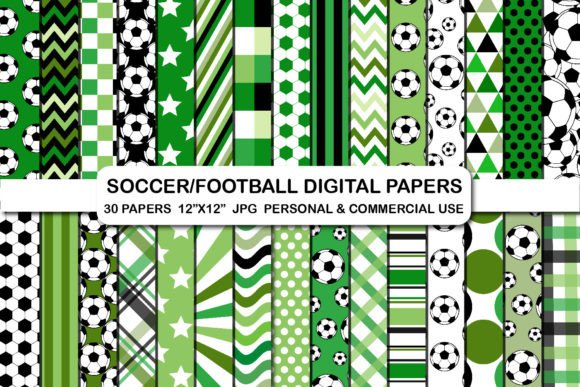 Download Soccer Digital Papers Football Paper Set - Digital Collection