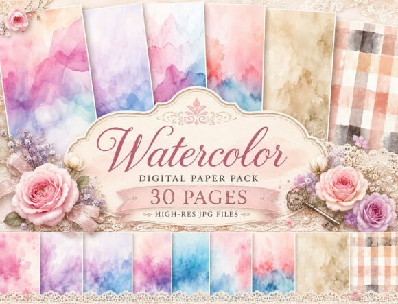 Download Watercolor Pastel Digital Paper - Digital Collection