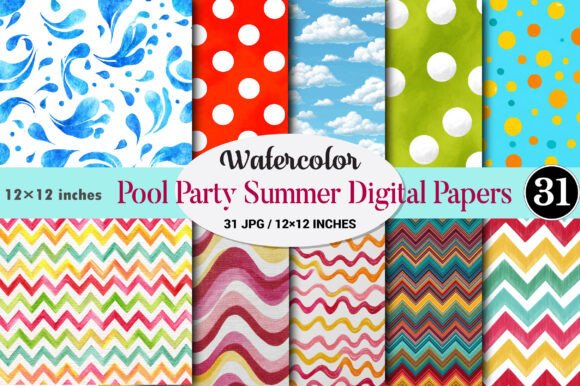 Download Pool Party Summer Digital Papers. - Digital Collection