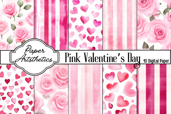 Download Pink Valentine's Day Digital Paper - Digital Collection