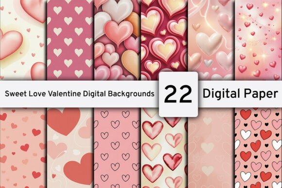 Download Sweet Love Valentine Digital Backgrounds - Digital Collection