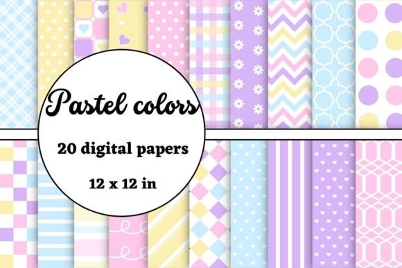 Download Pastel Colors Digital Papers - Digital Collection