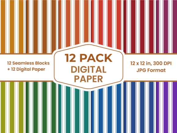 Download Striped Seamless Digital Paper Bundle - Digital Collection