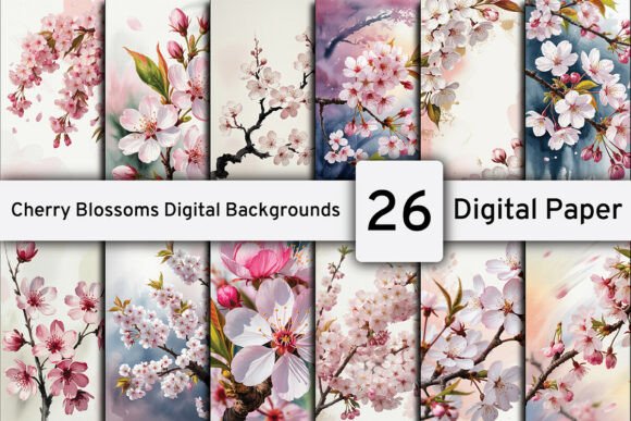 Download Cherry Blossoms Digital Backgrounds - Digital Collection