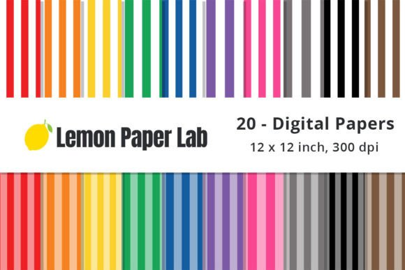 Download Striped Digital Paper - Rainbow Colors - Digital Collection