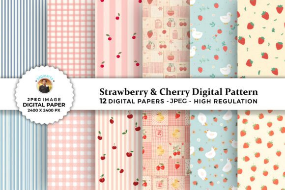Download Floral &amp; Gingham Digital Patterns - Digital Collection