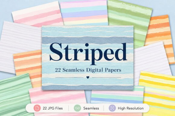 Download Striped Digital Paper Bundle Set - Digital Collection