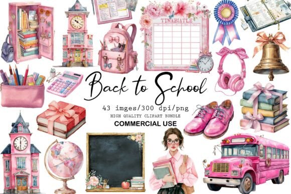 Download Preppy Back to School Clipart - Premium Bundle