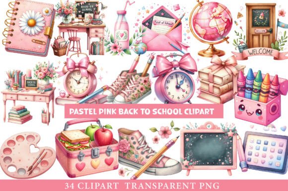 Download Pastel Pink Back to School Clipart - Premium Resources