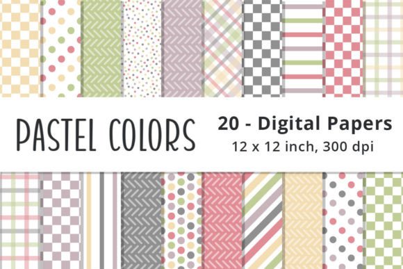 Download Printable Pastel Digital Paper Patterns - Digital Collection