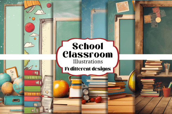 Download School Classroom Digital Backgrounds - Digital Collection