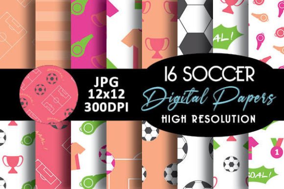 Download Soccer Sport Digital Papers Patterns - Digital Collection