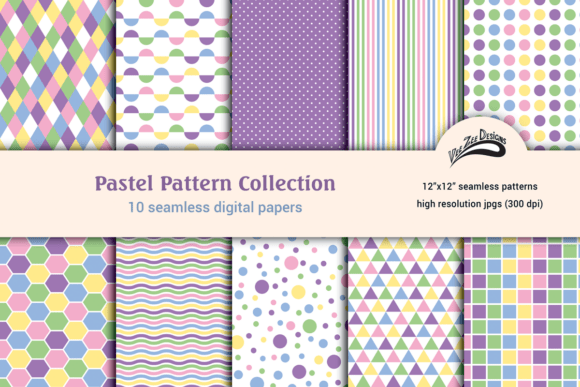 Download Pastel Digital Paper Pattern Bundle Pack - Digital Collection