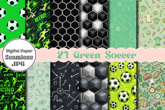 Download Green Soccer Seamless Digital Papers - Digital Collection