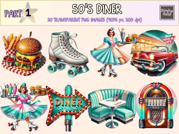 Download 50's Diner Clipart P1 - Diner Collection