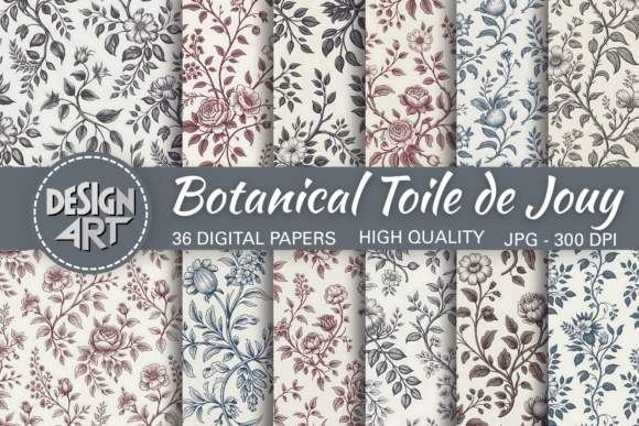 Download Botanical Toile De Jouy Seamless Pattern - Botanical Collection