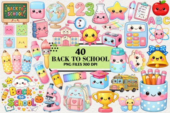 Download Kawaii Back to School Clipart Bundle - Premium Resources