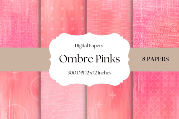 Download Ombré Pink Digital Papers - Digital Collection
