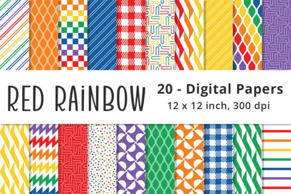 Download Red Rainbow Digital Paper Backgrounds - Digital Collection
