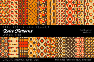 Download Retro Patterns Digital Papers - Digital Collection