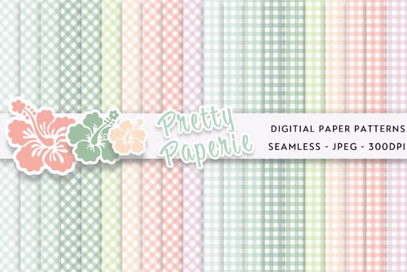 Download 20 Gingham Digital Paper Backgrounds - Digital Collection