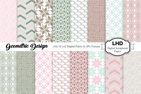 Download Geometric Pastel Digital Paper Patterns - Digital Collection