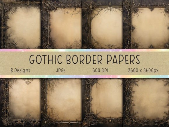 Download Gothic Borders Digital Backgrounds - Digital Collection