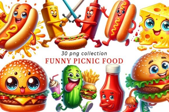 Download Funny Picnic Food Clipart Bundle - Picnic Collection