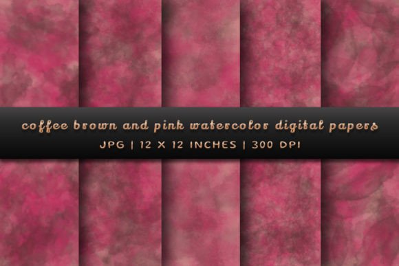 Download Coffee Brown and Pink Digital Papers - Coffee Collection