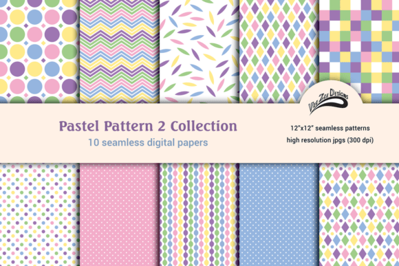 Download Pastel Digital Paper Pattern Bundle Pack - Digital Collection