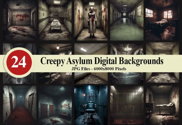 Download Creepy Asylum Digital Backgrounds V1 - Digital Collection