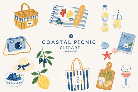 Download Summer Coastal Picnic Clipart PNG - Picnic Collection