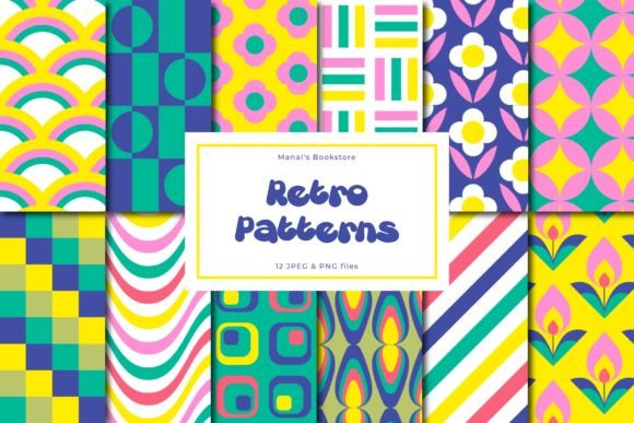 Download 12 Retro Colorful Patterns - Premium Resources