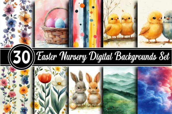 Download Easter Nursery Digital Backgrounds - Digital Collection