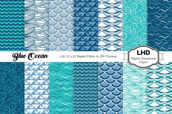 Download Blue Ocean Summer Digital Papers - Digital Collection