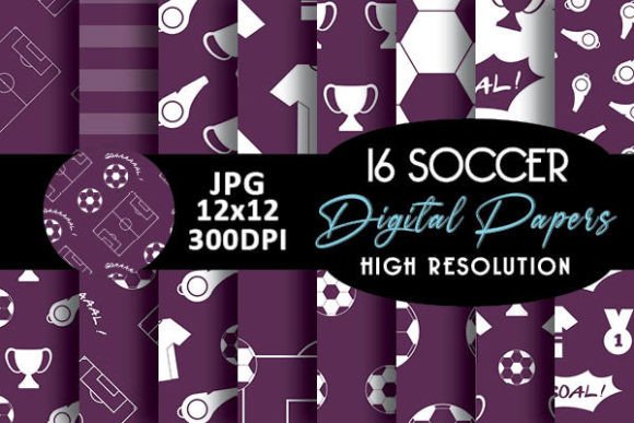 Download Purple Soccer Digital Papers Patterns - Digital Collection