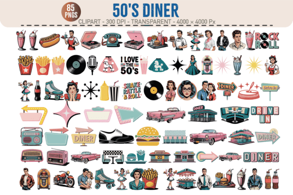 Download 50’s Diner Clipart – 85 PNGs - Diner Collection
