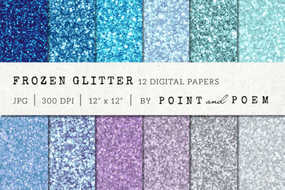 Download Frozen Purple Blue Glitter Digital Paper - Digital Collection