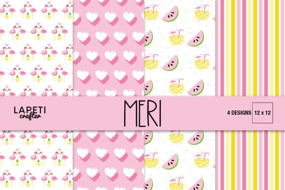 Download Flamingo Summer Digital Papers for Scrap - Digital Collection