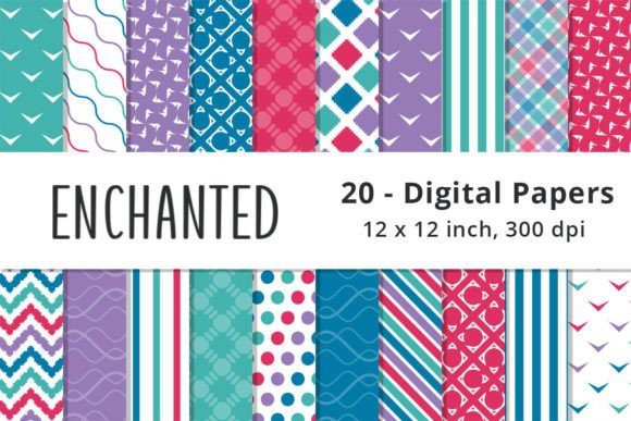 Download Pink, Blue, Green &amp; Purple Digital Paper - Digital Collection