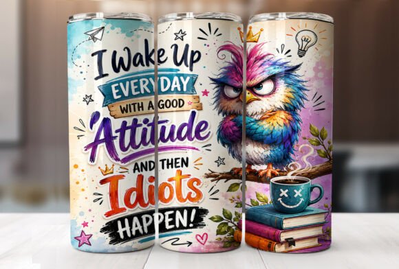 Download Funny Sarcastic Owl Coffee Tumbler Wrap - Coffee Collection