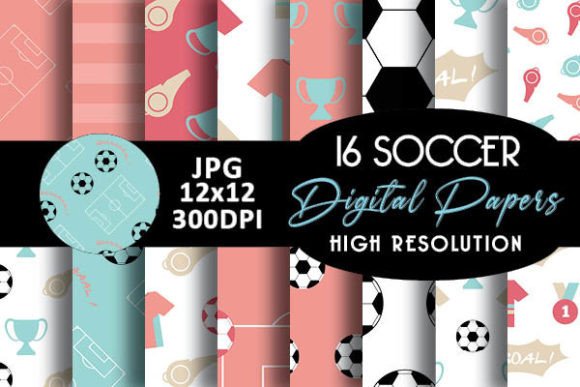 Download Pastel Pink Soccer Digital Papers - Digital Collection