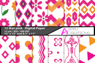 Download Ikat Pink Digital Papers - Digital Collection